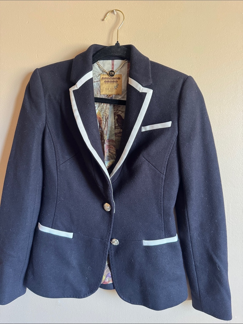 Ted Baker Navy Blazer with White Piping
